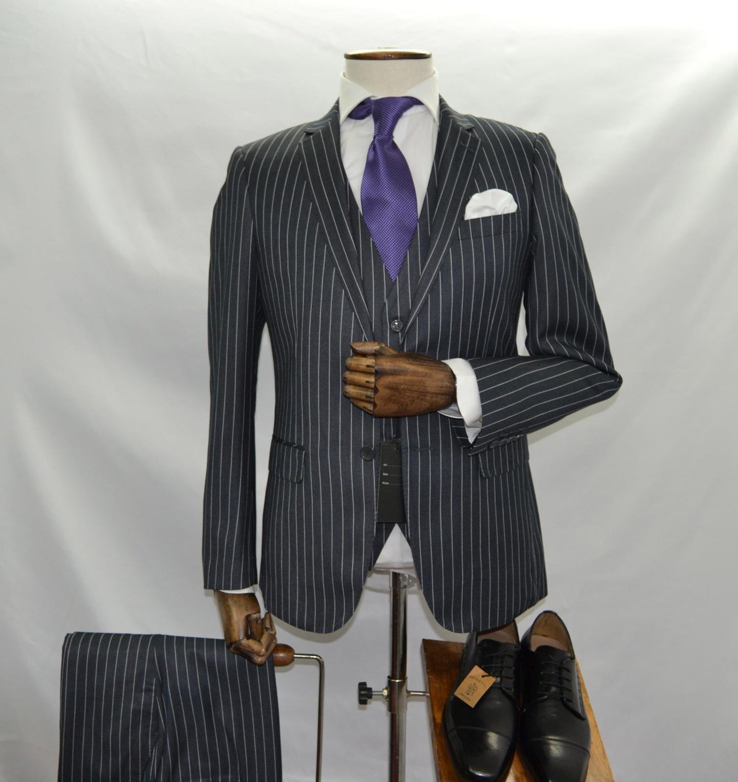 Charcoal Grey Pinstripe 3pcs - GMS