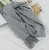 100% Light Grey Wool Scarf