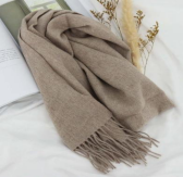 100% Beige Wool Scarf