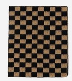 100% Wool Brown Square Patterned Scarf
