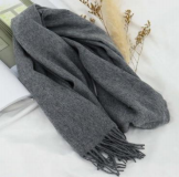 100% Wool Dark Grey Scarf